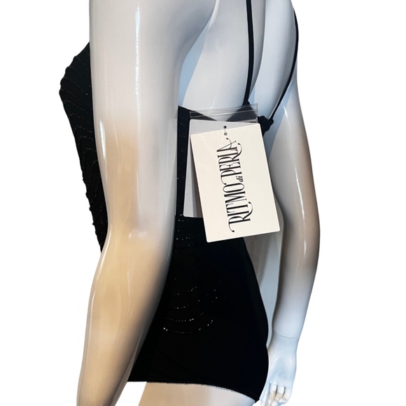 WT Vintage Ritmo DiPerla LaPerla Beaded Black Stretch Tulle Bustier/Bodysuit 34D - Picture 6 of 16